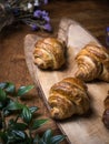 Fresh croissant a flaky, viennoiserie pastry. Royalty Free Stock Photo