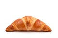 Fresh croissant on a white isolated background, closeup. French pastries