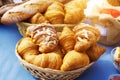 Fresh croissants in a basket Royalty Free Stock Photo