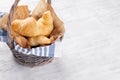 Fresh croissants basket Royalty Free Stock Photo