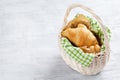 Fresh croissants basket Royalty Free Stock Photo