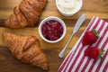 Fresh Croissants and Berries on table Royalty Free Stock Photo