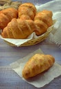 Fresh croissants . Breakfast. / Toned in retro style / Royalty Free Stock Photo