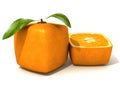 Fresh cubic orange and a half small Royalty Free Stock Photo