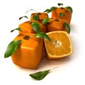 Fresh cubic oranges