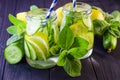 Fresh cucumber drink with lemon Royalty Free Stock Photo