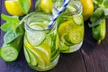 Fresh cucumber drink with lemon Royalty Free Stock Photo