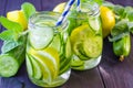 Fresh cucumber drink with lemon Royalty Free Stock Photo