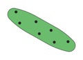 Fresh cucumber flat line color isolated vector object.