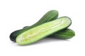 Fresh cucumber with half slice isolated on white Royalty Free Stock Photo