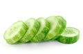 Fresh cucumber slice on white background Royalty Free Stock Photo