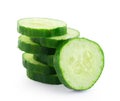 Fresh cucumber slice on white background Royalty Free Stock Photo