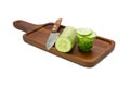 Fresh cucumber sliced on Wooden tray Royalty Free Stock Photo