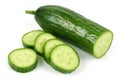 Fresh cucumber slices isolated on white Royalty Free Stock Photo