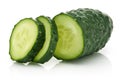 Fresh cucumber slices isolated on white Royalty Free Stock Photo