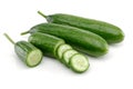 Fresh cucumber slices isolated on white Royalty Free Stock Photo
