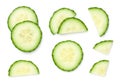 Fresh Cucumber Slices Isolated On White Background Royalty Free Stock Photo