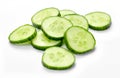 Fresh cucumber slices, isolated on white background Royalty Free Stock Photo