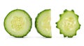 Fresh cucumber slices showing cross-sectional details ready for culinary use Royalty Free Stock Photo