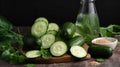 Fresh Cucumbers And Slices For Natural Facial Treatment