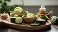 Fresh Cucumbers And Slices For Natural Facial Treatment