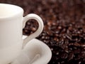 Fresh cup of dark roasted coffee Royalty Free Stock Photo