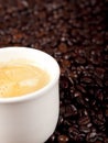 Fresh cup of dark roasted coffee Royalty Free Stock Photo
