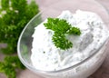 Fresh curd with herb Royalty Free Stock Photo