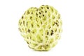 Fresh Custard Apple or Ripe Sugar Apple Fruit Annona, sweetsop Isolated on white background on with clipping path / well-branch