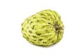 Fresh Custard Apple or Ripe Sugar Apple Fruit Annona, sweetsop on white background on with clipping path / well-branch