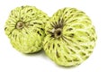 Fresh Custard Apple or Ripe Sugar Apple Fruit Annona, sweetsop Isolated on white background on with clipping path / well-branch