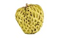 Fresh Custard Apple or Ripe Sugar Apple Fruit Annona, sweetsop Isolated on white background on with clipping path / well-branch