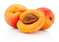 Fresh cut apricot fruits isolated on white background Royalty Free Stock Photo