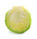 Fresh cut Brussels sprout on white Royalty Free Stock Photo