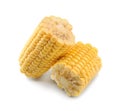 Fresh cut corn cob on white background Royalty Free Stock Photo