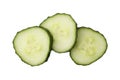 Fresh cut cucumber isolated on white background, close up Royalty Free Stock Photo