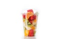 Fresh cut fruit in a plastic cup Royalty Free Stock Photo