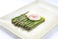 Fresh cut green cooked asparagus Royalty Free Stock Photo