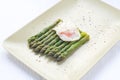 Fresh cut green cooked asparagus Royalty Free Stock Photo