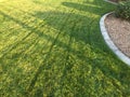 Fresh Cut Green Grass Yard on a Spring day Royalty Free Stock Photo