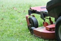 Fresh cut lawn and mower Royalty Free Stock Photo