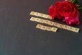 Fresh cut roses for valantines day - Romantic Concept on black background Royalty Free Stock Photo