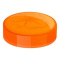 Fresh cut slice carrot icon, cartoon style Royalty Free Stock Photo