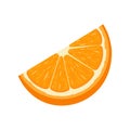 Fresh cut slice orange fruit isolated on white background. Tangerine. Organic fruit. Cartoon style. Vector illustration for any Royalty Free Stock Photo