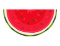 Fresh cut slice watermelon fruit isolated on white background. Summer fruits for healthy lifestyle. Organic fruit. Cartoon style. Royalty Free Stock Photo