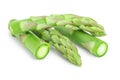 Fresh cut sprouts of asparagus isolated on white background Royalty Free Stock Photo