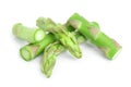 Fresh cut sprouts of asparagus isolated on white background Royalty Free Stock Photo