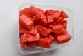 Fresh cut watermelon on transparant box