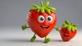 cute cartoon fruit strawberry emotion comic food