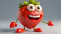 cute cartoon fruit strawberry emotion comic food happy